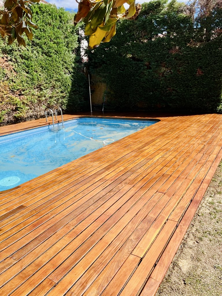 Restauración tarima piscina - Después